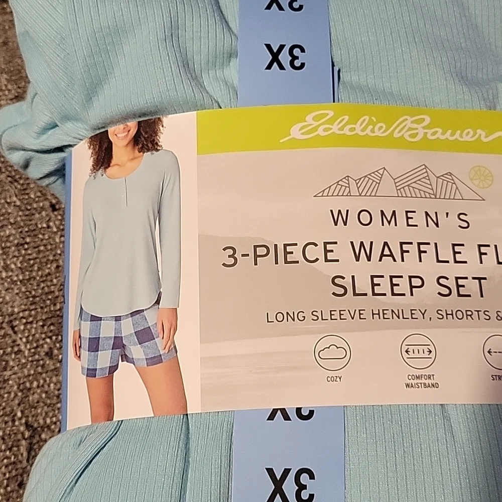 Eddie Bauer NWT 3-Pc Waffle Fleece‎ Sleep Set Size 3X